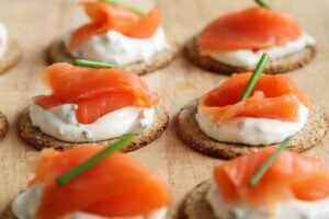 canape, salmon, appetizer