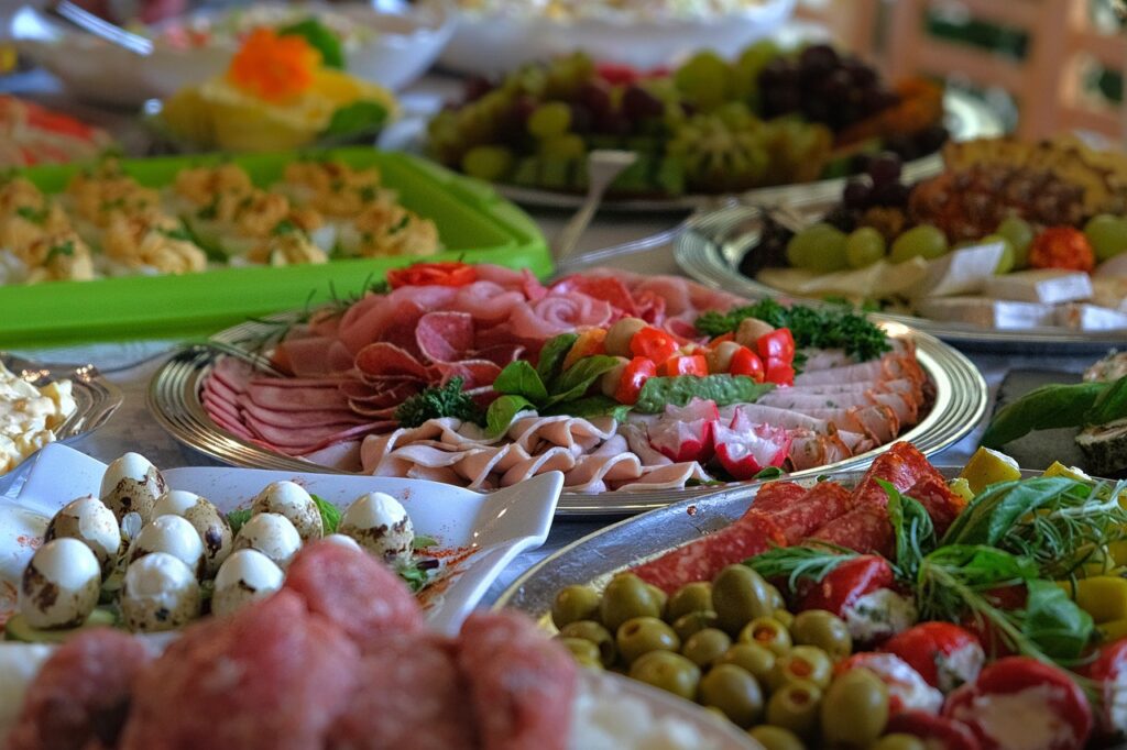 sausage, sausage platter, meal